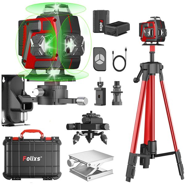 Folixs 16 Lines 4D Laser Level, 360 Self Leveling with Tripod