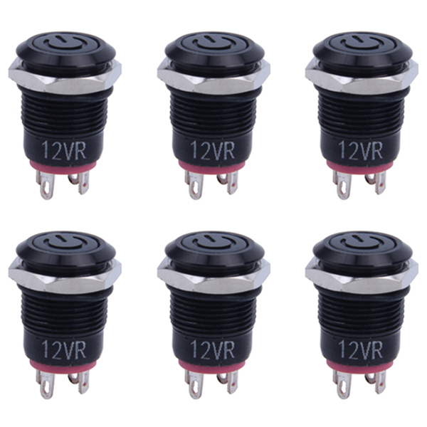 12V 2A 9 5Mm Led Metal Cap Power Momentary Push Button Switch Yellow