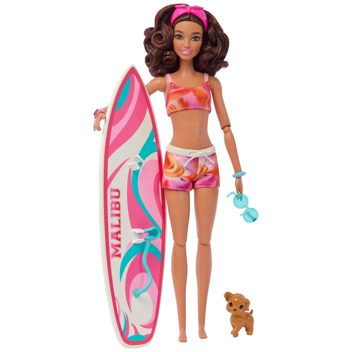 Barbie Doll With Surfboard and Puppy, Poseable Brunette Barbie Beach Doll | Shop Today. Get it