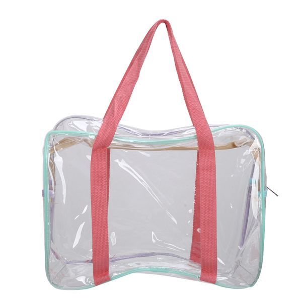 Clear Makeup Handbags Zipper Closure Transparent Cosmetic Bag L Size