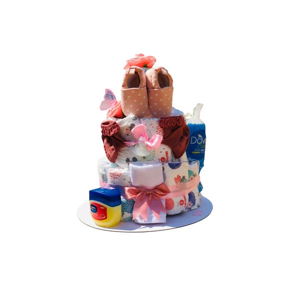 Baby Girl Newborn Nappy Cake