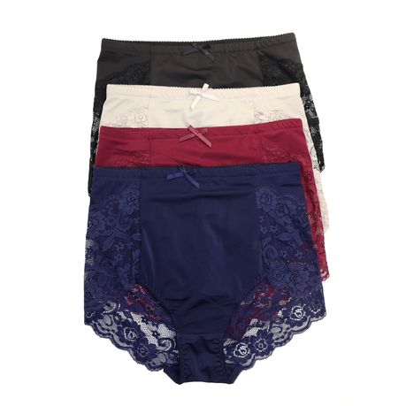 High Waist Plus Size Stretchy Soft Lacy Underwear Panties - Pack of 4, Shop Today. Get it Tomorrow!