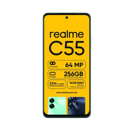  realme C55 Dual SIM 8GB+256GB, 64MP AI Camera, 5000mAh  Battery, 6.72 90Hz FHD+ Display, 33W Supervooc Charge