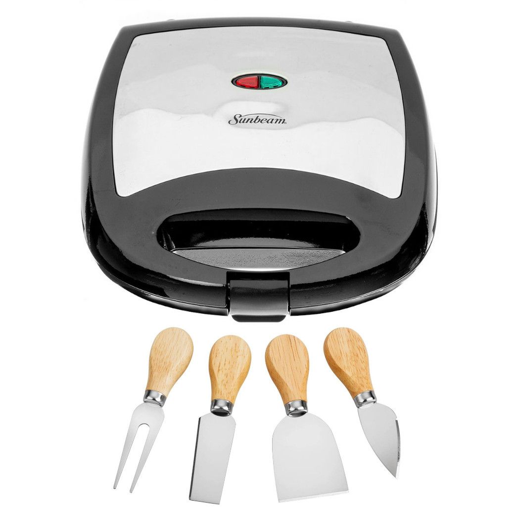 Sunbeam 4 Slice Sandwich Toaster + 4 Piece Cheese Knife Set Buy
