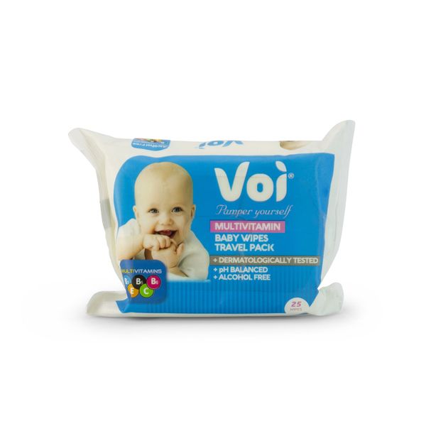 Voi - Wet Wipes - Baby Wipes - Honeycomb -Travel Pack - 16cmx19cm - 25Piece