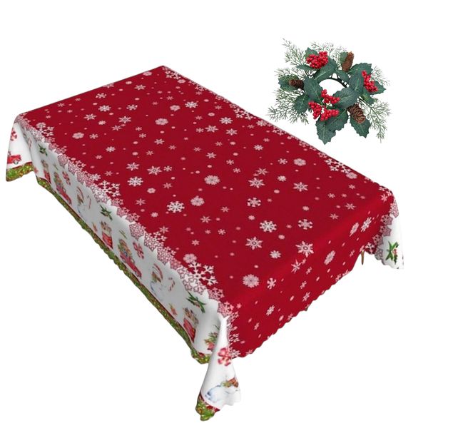 Snowflake Charm Tablecloth (240×150cm) + Wreath ( 35cm)