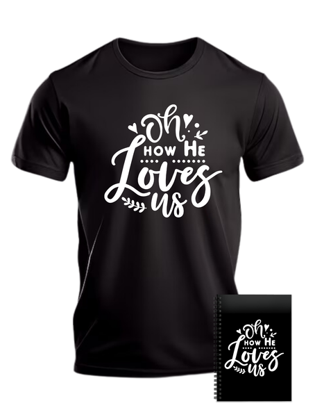 Christian He Loves Us T-shirt Ideal Gift for Birthday Christmas Bible 402