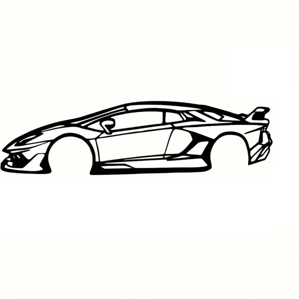 Metal Lamborghini Silhouette Wall Art