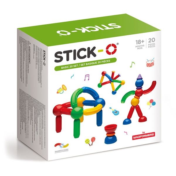 Stick-O Magnetic Building Set: Basic 20-Piece Set