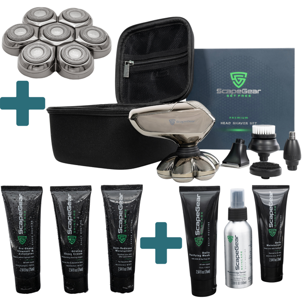 ScapeGear Premium HEad Shaver + Shaving + Daily Routine + Replacement Blade