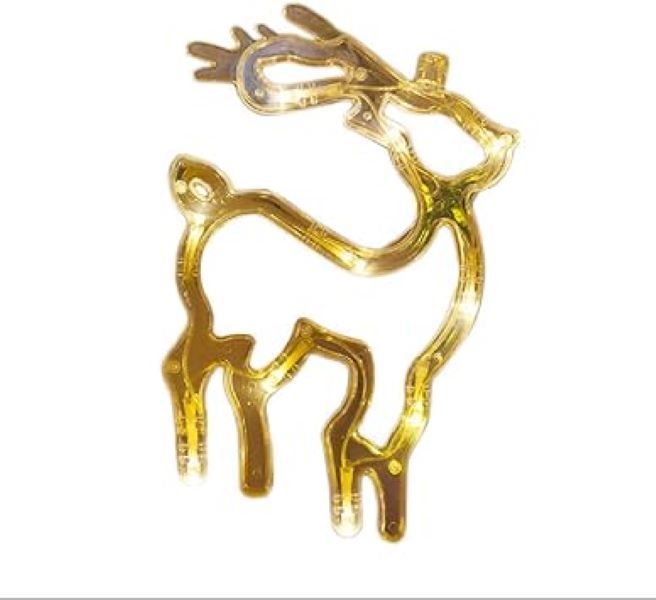 Christmas Santa 12 Ornaments Curtain Fairy String Lights White