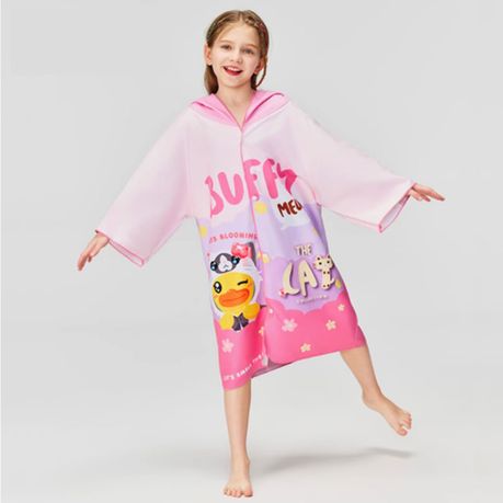 Hooded Bathrobe Open-Front for Kids Beach & Swim Robe 80x54cm Cover-Up Image