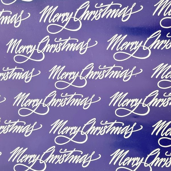 Navy Blue &amp; Metalic Silver Merry Christmas Gift Wrap - 10m