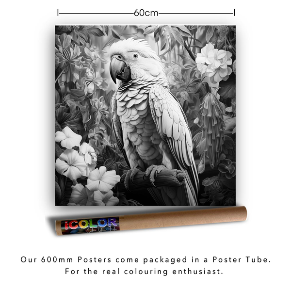 iColor Large Colouring Poster LEAFY PARROT