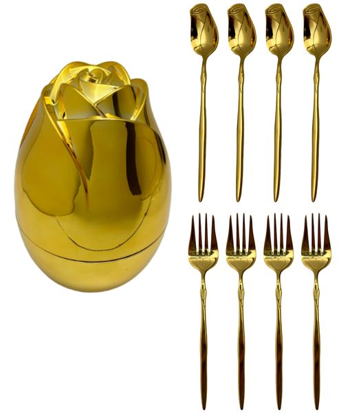 Stainless Steel 8 Piece Gold Cutlery Gift Set