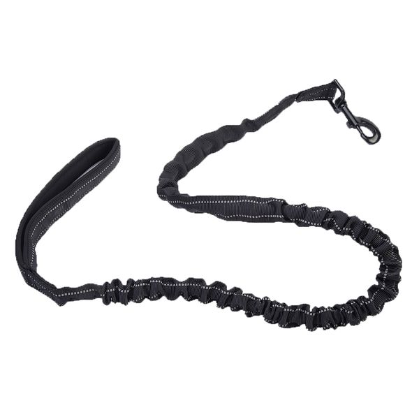 Premium Elastic Bungee Dog Lead with Anti Impact Handle - Black