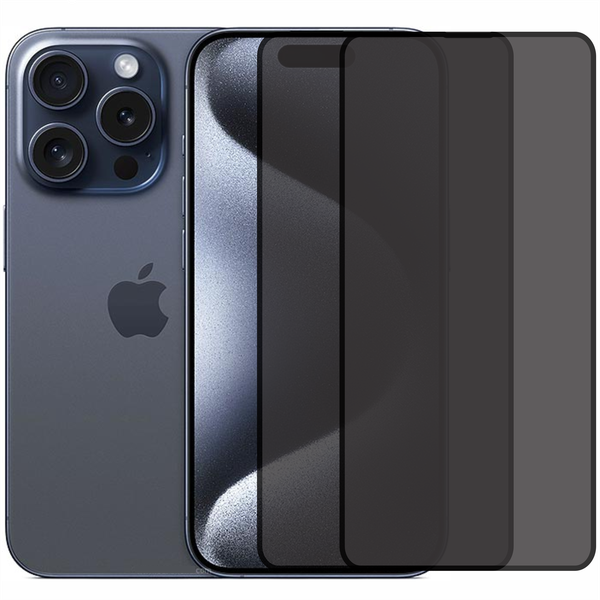 World Choice iPhone 15 Pro Anti-Spy Privacy Tempered Glass Pack of 2