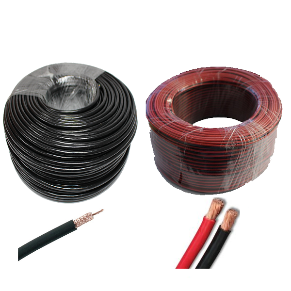 100M Pure Copper Coaxial Cable + 100M Pure Copper Power X 2 Core Cable