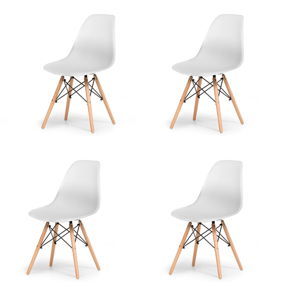 4 Pieces Of Modern Design Nordic Eames Chairs Set - White