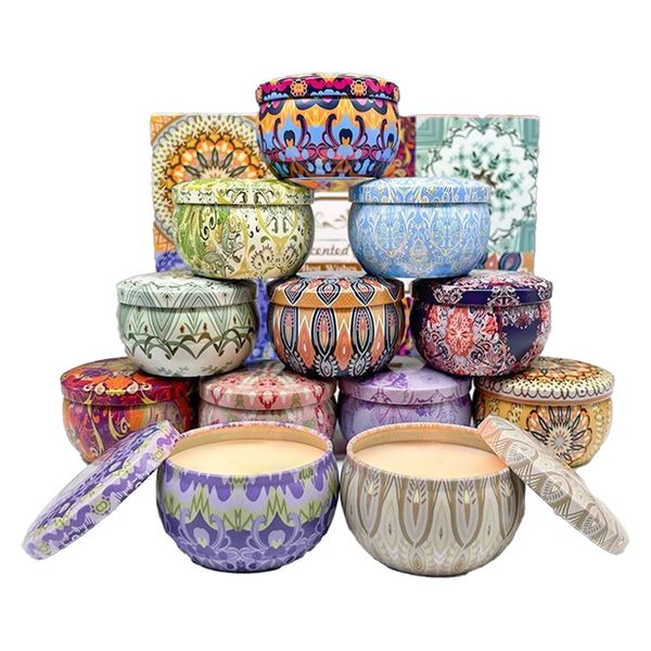 12-Piece Aromatherapy Scented Candles Gift Set 300h Long Lasting Soy Wax