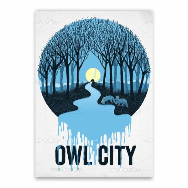 Owl City Cartoon Poster - A1