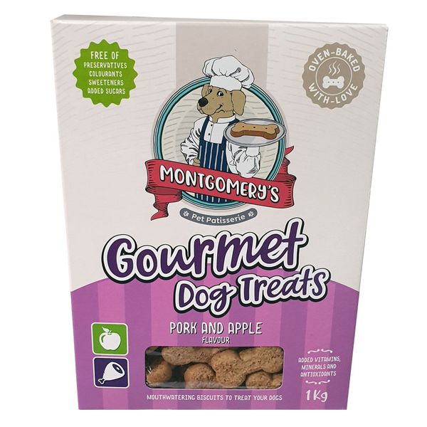 Montgomery's Gourmet Pork &amp; Apple Dog Treat 1kg