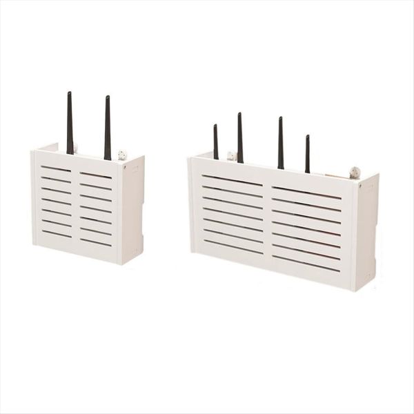 Wall-Mounted WiFi Router Storage Box - Elegant Cable Organizer for Home Dec