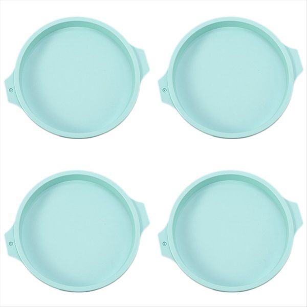 4Pcs Silicone Cake Pan Round Cake Layer Set Silicone Bakeware Mold for Baki
