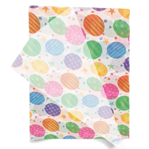 Wrapping Tissue Paper - 25 Sheets Eco-friendly &amp; Recyclable Festive Balloon