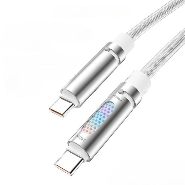 Fast Charging Data Cable Type-C to Type-C 240W 480Mbps with Breathing Light