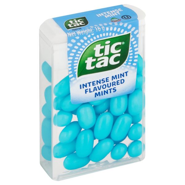 Tic Tac Intense Mint Sweets - 12 x 16g Packs, Fresh Breath Mints