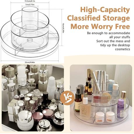 Double Layer 360 Rotatable Makeup Organizer Skincare Cosmetic Organizer, Shop Today. Get it Tomorrow!