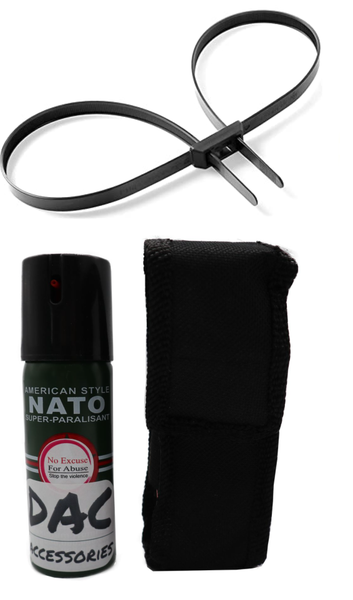 DAC Accessories Heavy Duty Nylon Flexi Cuffs &amp; 60ml Pepper Spray