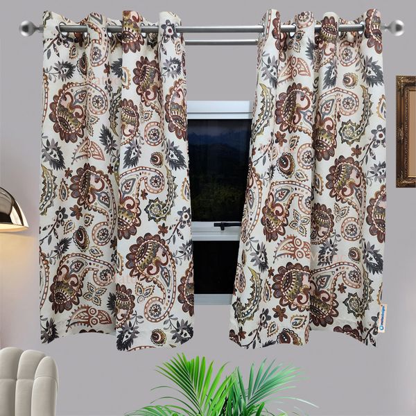 Matoc Designs Café Curtain - Paisley Rust - Eyelet - Pack of 2