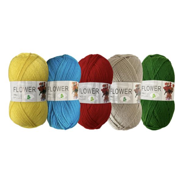 Double Knitting Polyester Yarn 100g (Pack of 5) Bright Assorted