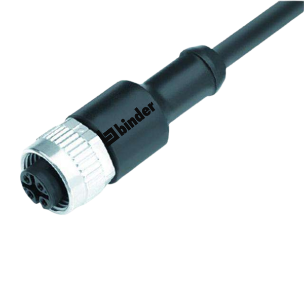 77-3430-0000-50004-0200 - 4-Way Female Cable Connector, 2m PUR, IP68