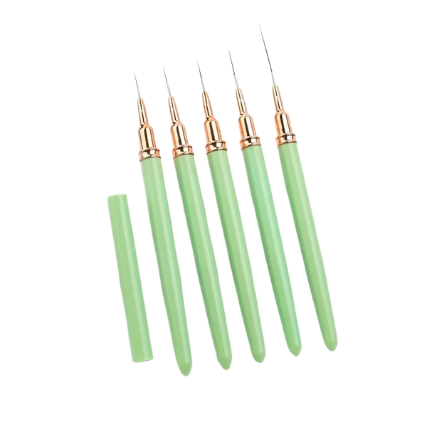 5 Piece Nail Art Liner Brush Set - Ultra-Fine Manicure Detailing Tools