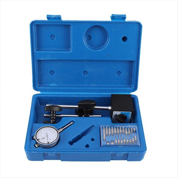 Dial Indicator With Magnetic Base Holder Fine Adjustable Long Arm