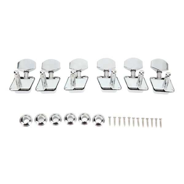 Silver Semi - Closed Guitar String Tuning Pegs