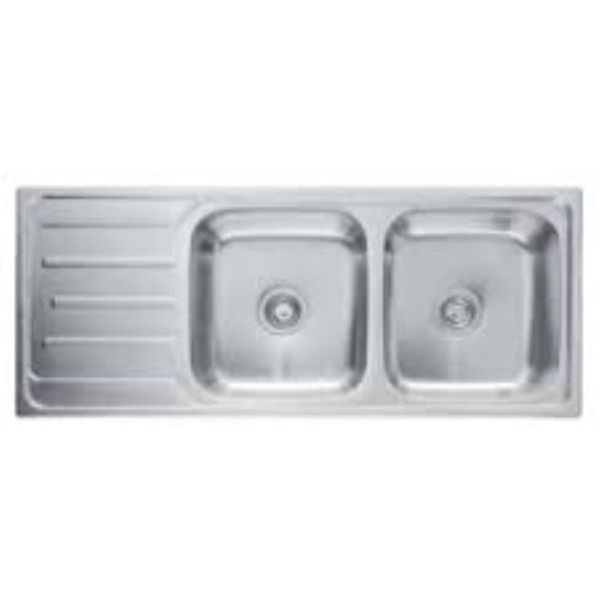 Double Stainless Steel Sink - 1200mm x 500mm x 0.6mm - 70mm Sit-On