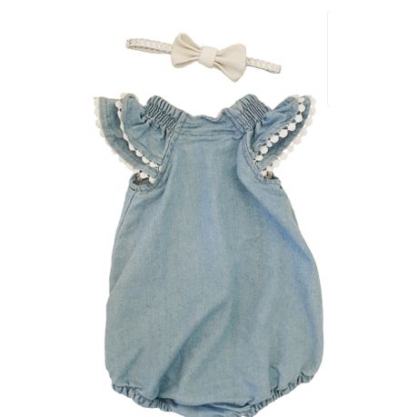 newborn denim romper