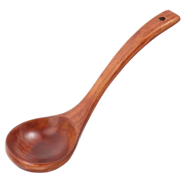 Long Handled Soup Spoon - Non Stick Wooden Heat-resistant Cooking Spoon