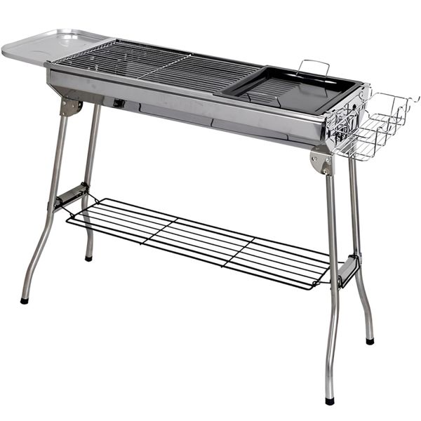 Portable Barbecue Grill Stainless Steel Folding BBQ Grill 73x33cm Large