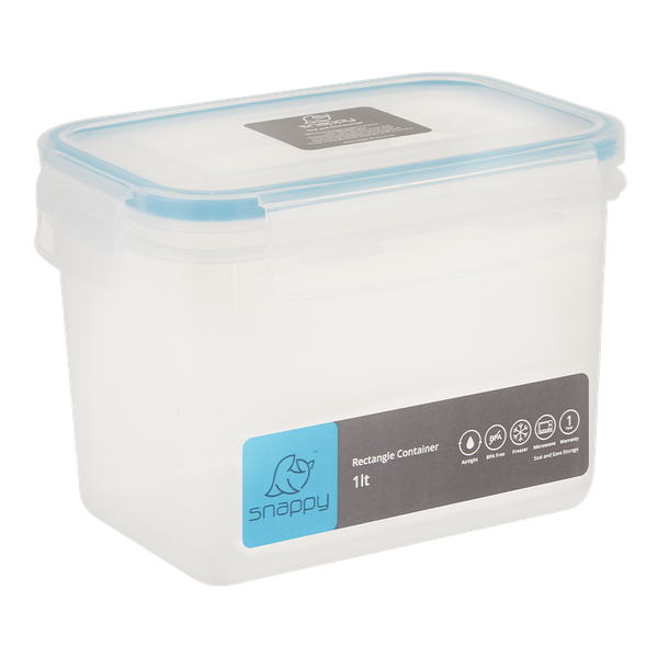Snappy Food - Rectangular Food Storage Container - 1 Litre