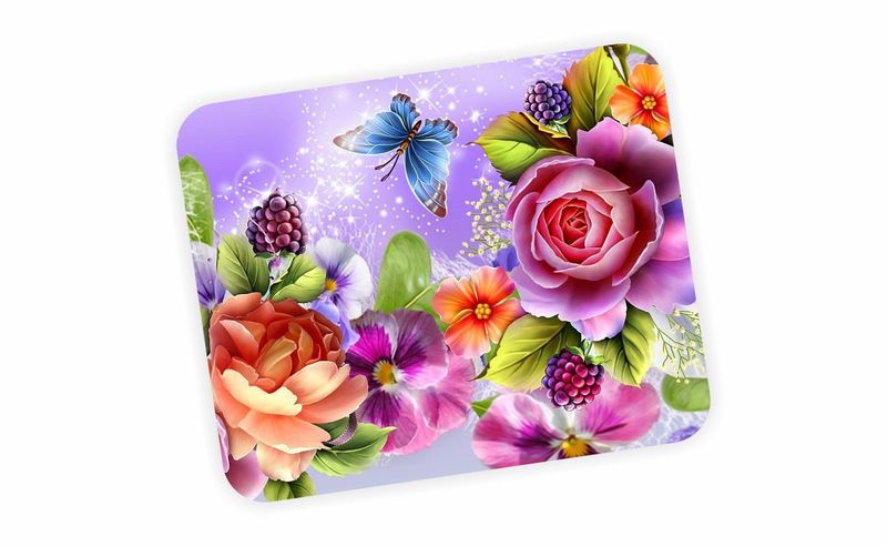 Purple Flowers Mouse Pad