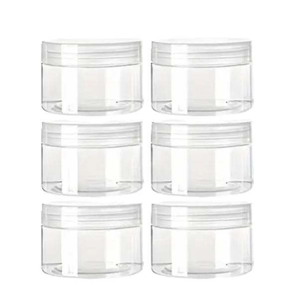 6 Pack 250ml Reusable Clear Jars with Lids