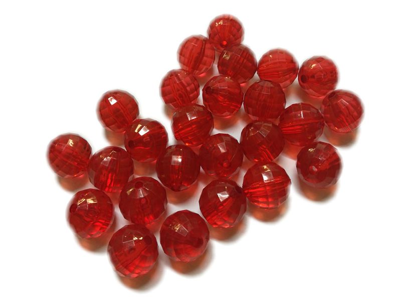 BEAD COOL - Plastic Bead- Red - 90pcs (Dia 18mm with 2mm hole)