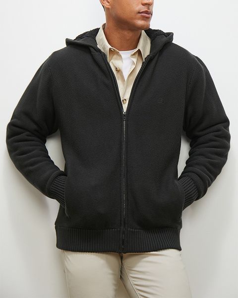 Sherpa Lined Zip Through Knitwear