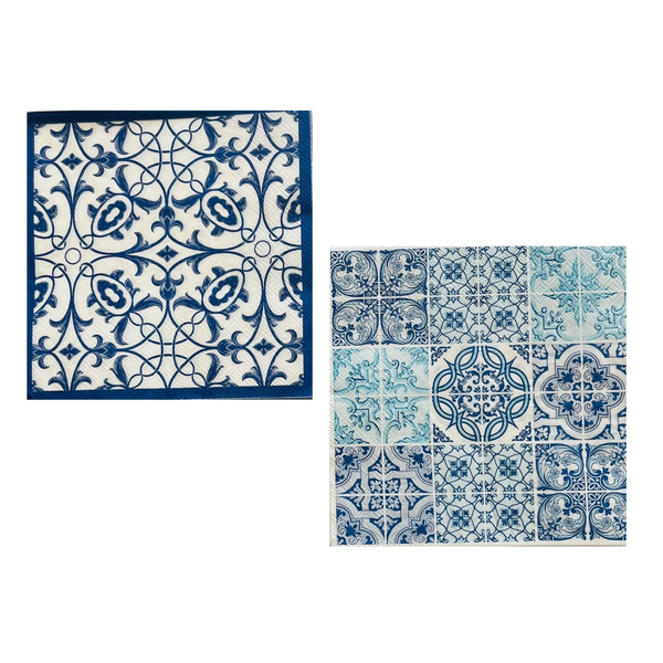 Mediterranean Mosaic Serviettes - 2 ply - 40 Piece
