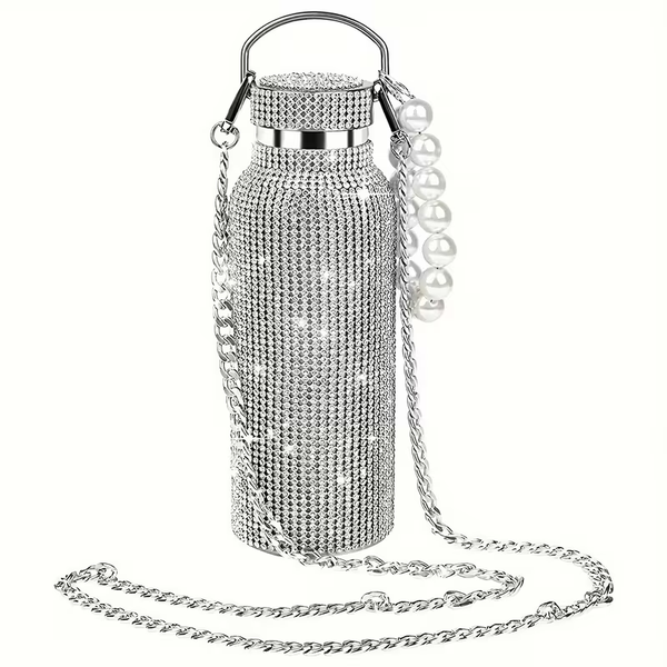 Sparkling Diamond 1pc Stainless Steel Insulated Bottle - 350ML